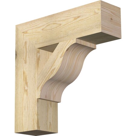 Ekena Millwork Funston Block Rough Sawn Bracket, Douglas Fir, 6"W x 22"D x 22"H BKT06X22X22FST05RDF